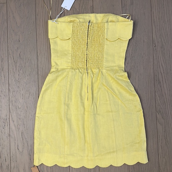 Reformation Isles Linen Dress | Size 2 | Color: Zest - Picture 4 of 8
